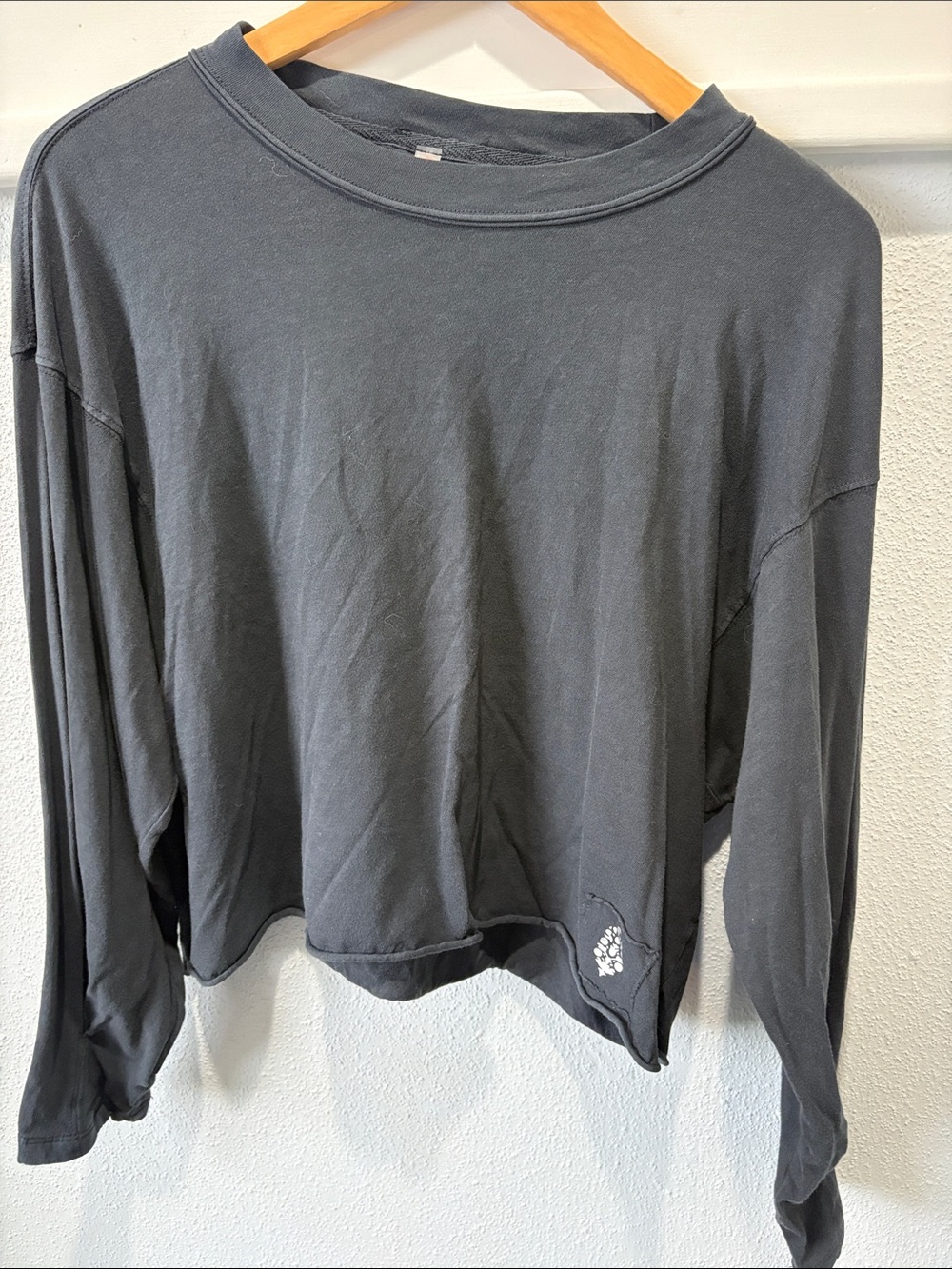 FP Movement by Free People Charcoal Cropped Long-Sleeve Tee